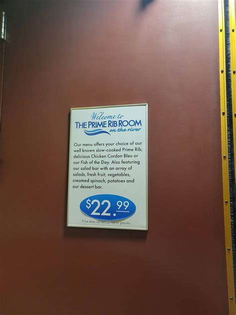 Menu at Prime Rib Room steakhouse, Laughlin, S Casino Dr