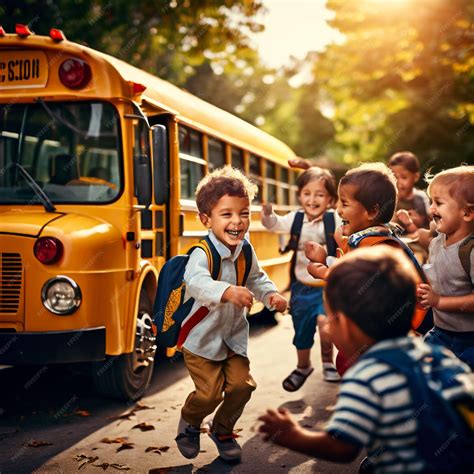 Premium Photo | School bus Kids riding on school bus