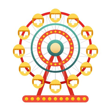 Premium Vector | Ferris wheel vector clipart isolated on white background