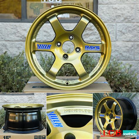 Rays Volk Racing TE37 Wheels 15X8 4X100 +35 Offset Hyper Gold