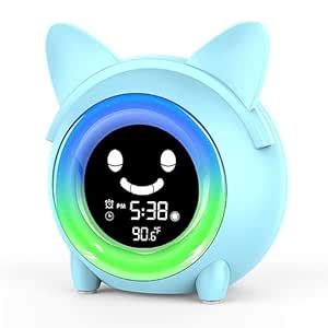 Buy Wisoee Kids Alarm Clock, Sleep Training with Toddler Night Light ...