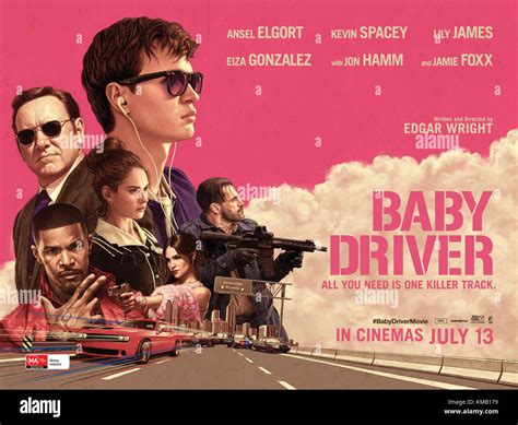 BABY DRIVER, Australian poster, clockwise from top left: Kevin Spacey ...