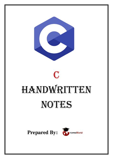 C Programming Complete Handwritten Notes - URBAN EDG3 - Studocu