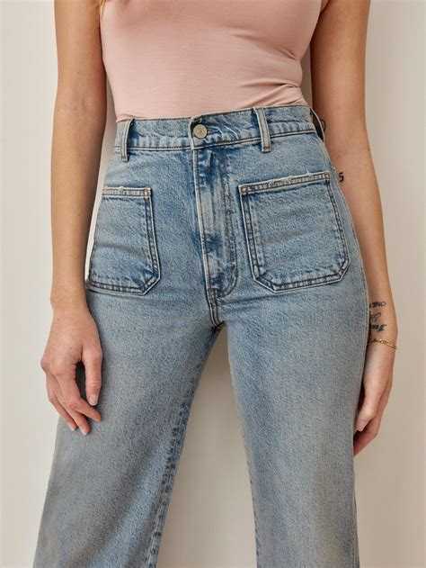 Alyssa Patch Pocket High Rise Wide Leg Jeans | Reformation