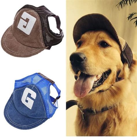 Dog Hat Baseball Cap Outdoor Sports Hat With Ear Holes Adjustable for ...