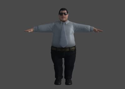 胖子 影视动画模型 带贴图 带绑定模型-男人模型库-3ds Max(.max)模型下载-cg模型网