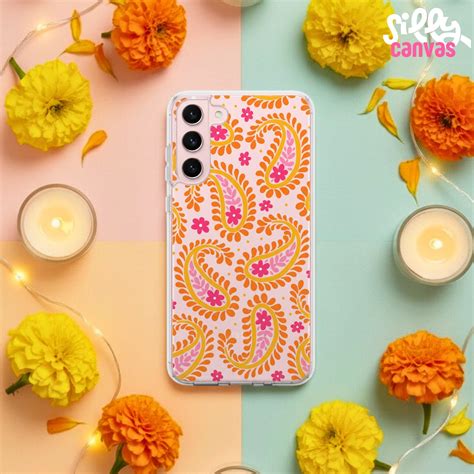 Clear Silicone Case Paisley Pattern Ethnic – sillycanvas