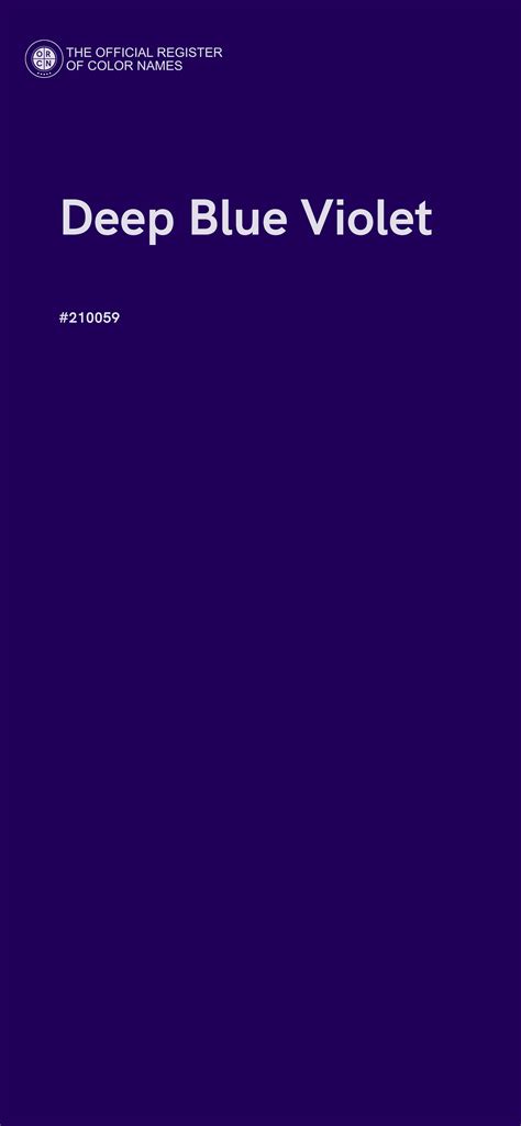 Deep Blue Violet color - #210059 - The Official Register of Color Names