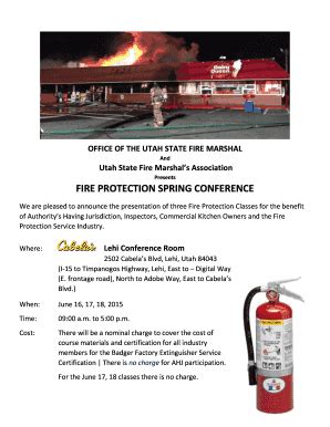 Fillable Online site secure utah FIRE PROTECTION SPRING CONFERENCE ...