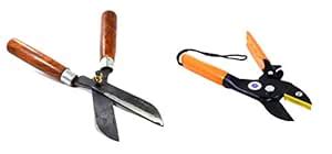 RT SHOP Wooden Handle Hedge Shears/Cutter Comfort Heavy Duty Soft Grip ...