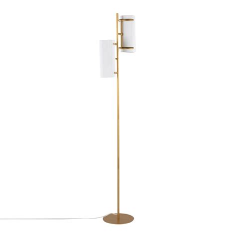 Rhonda Contemporary, Glam Floor Lamp in Gold Metal with White Shade by ...