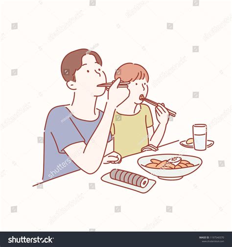 eating korean food