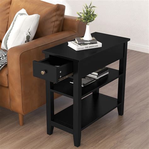 Narrow Black End Tables Tribesigns End Table, Sofa Bedside Narrow