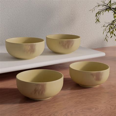 Buy The Earth Store Ivory Italian 150ml Ceramic Bowl Set of 4 ...