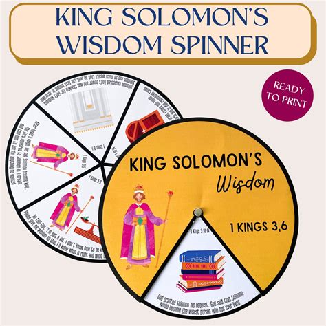 Printable Wisdom of Solomon Spinner Wheel | Sunday School Craft | Kids ...