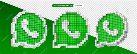 Moneta logo Whatsapp w pixel art 3d render z przezroczystym tłem | Plik ...