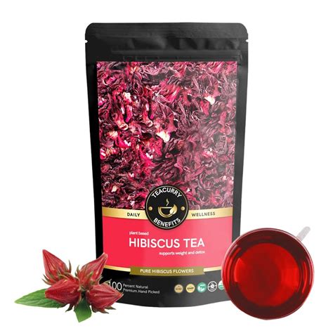 TEACURRY Hibiscus Flower Tea (50 Grams, 100 Drinks) - Helps with Iron ...