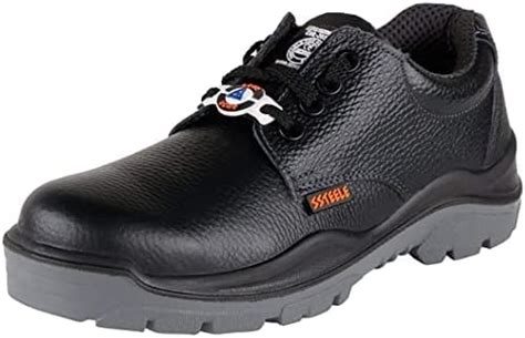 ACME Men's Storm Steel Toe Leather Safety Shoe (Black, S1, Numeric_8 ...