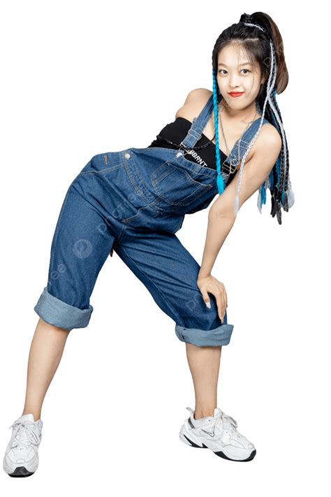 Young Girl In Overalls Bending Over, Rompers, Young, Street Dance PNG ...