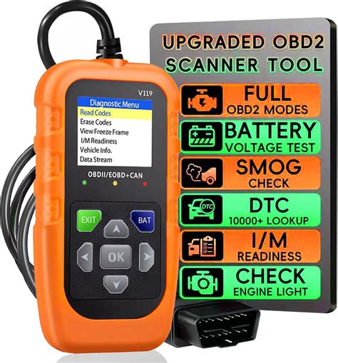 Amazon.com: V119 OBD2 Scanner Code Reader, Check Engine Light ...
