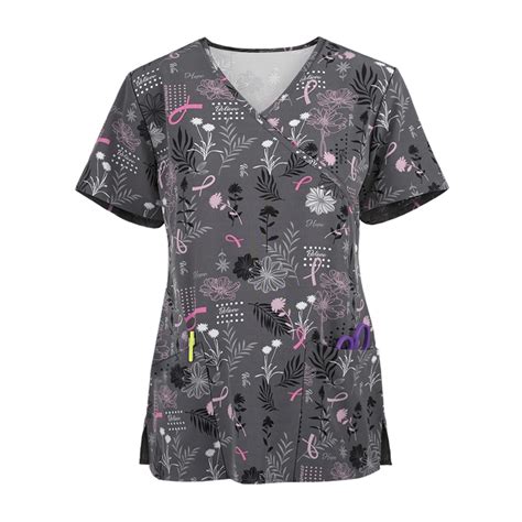 Luxalzxs Plus Size Scrubs for Women Cute Animals Print Nursing Uniforms ...