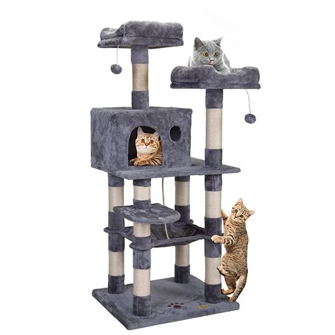 57” Multi-Level Cat Trees and Towers with Scratching Posts Condos ...