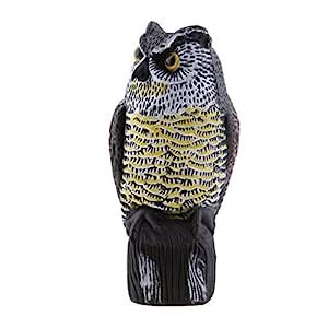 Segolike Large Realistic Owl Decoy Straight Head Weed Pest Control Crow ...