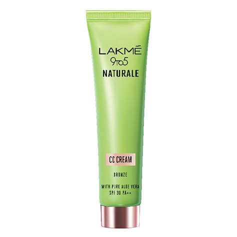 Lakme 9 to 5 Naturale CC Cream, Bronze, Spf 30 With Aloe Vera, Conceals ...