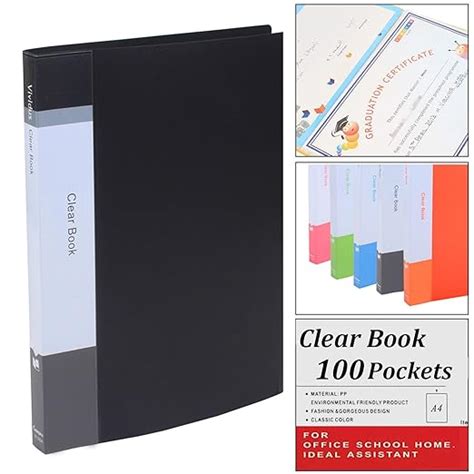 TREELY Clear Book Plastic File Folder Display Presentation Book, 100 ...
