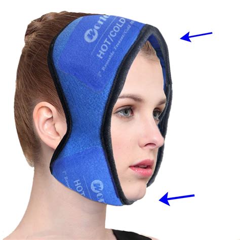 Face Ice Pack for Jaw, 4 Reusable Gel Ice Packs with Wrap Hot Therapy ...