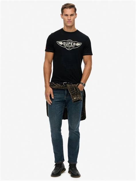 Superdry Auto Logo Relaxed Fit Cotton T-Shirt, Jet Black