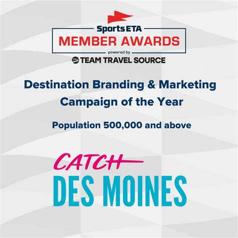 Catch Des Moines honored with national industry award by Sports ETA