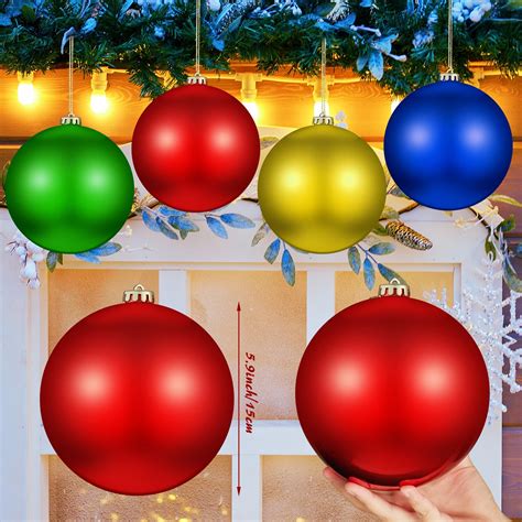 Jenaai Set of 8 Large Christmas Ball Ornaments 6 Inch Christmas Ball ...