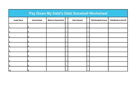 38 Debt Snowball Spreadsheets, Forms & Calculators