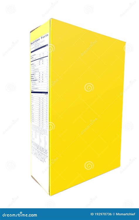 Yellow Cereal Box with Copy Space Stock Photo - Image of carton, space ...