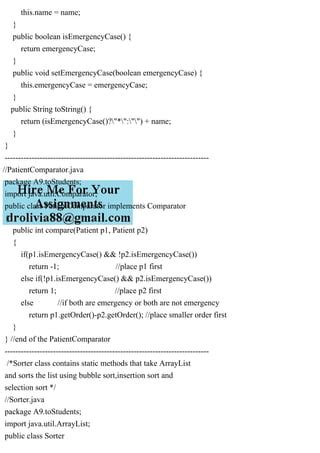 Image result for Patient Priotitizer Java Assignment