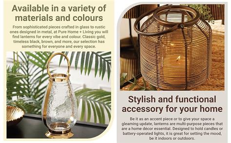 Buy Pure Home + Living Blue Hammered Glass Lantern Tea Light Holder ...