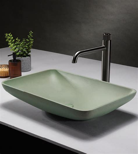 CONCRETE TABLE MOUNTED WASH BASIN WITH POP UP WASTE COUPLING - AQUANT ...