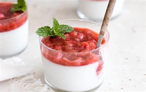 Coconut Milk Custard with Strawberry Rhubarb - Foodness Gracious