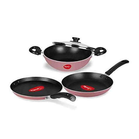 Pigeon Basics Non Induction Base Nons tick Aluminium Cookware set, inc ...