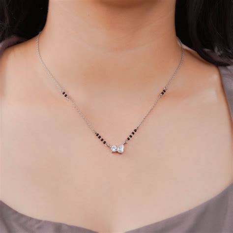 "Together We Shine" Silver Dual Gem Mangalsutra – Dezi Jewels