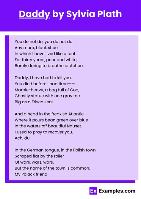 Daddy Poem by Sylvia Plath to Download