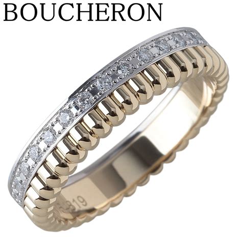 ブシュロン キャトル ラディアント ダイヤ リング #45 Au750YG/WG 箱 新品仕上げ済 BOUCHERON【24122 ...