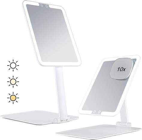 Amazon.com: FUNTOUCH 1800mAh Rechargeable Large Travel Makeup Mirror ...