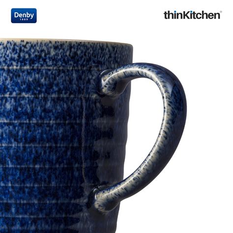 Denby Studio Blue Cobalt & Pebble Rigded Mug | thinKitchen