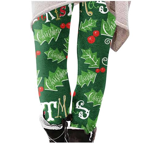 DeHolifer Women Christmas Leggings Plus Size High Waist Workout Pants ...