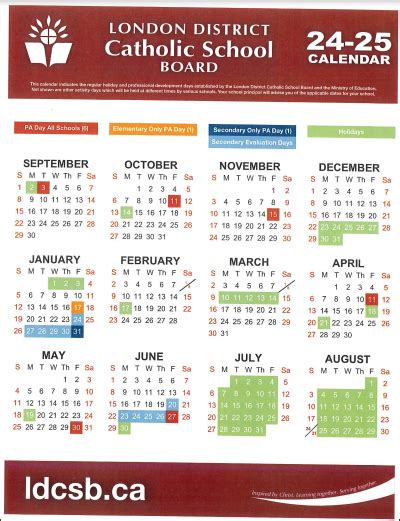 2024/25 School Calendar | Holy Cross Catholic Secondary School
