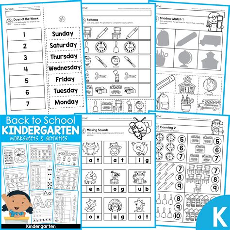 Back to School Kindergarten Worksheets and Activities No Prep ...