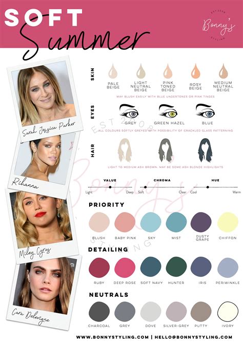 Pin by Karen Kemna on Farben | Soft summer colors, Soft summer color palette, Soft summer palette - color palette for summer skin tone
