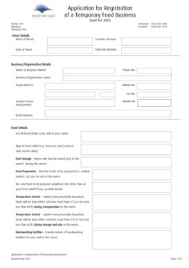 Fillable Online Application for Registration of a Temporary Food ...